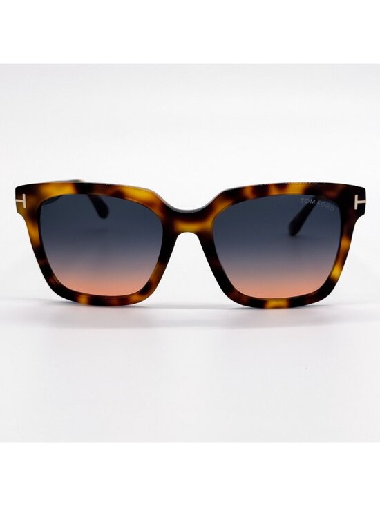 New Tom Ford Selby TF952 53P Havana Square Women Sunglasses Authentic main image 4